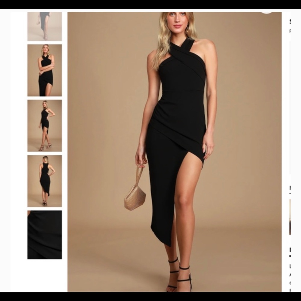 Lulus asymmetrical midi dress